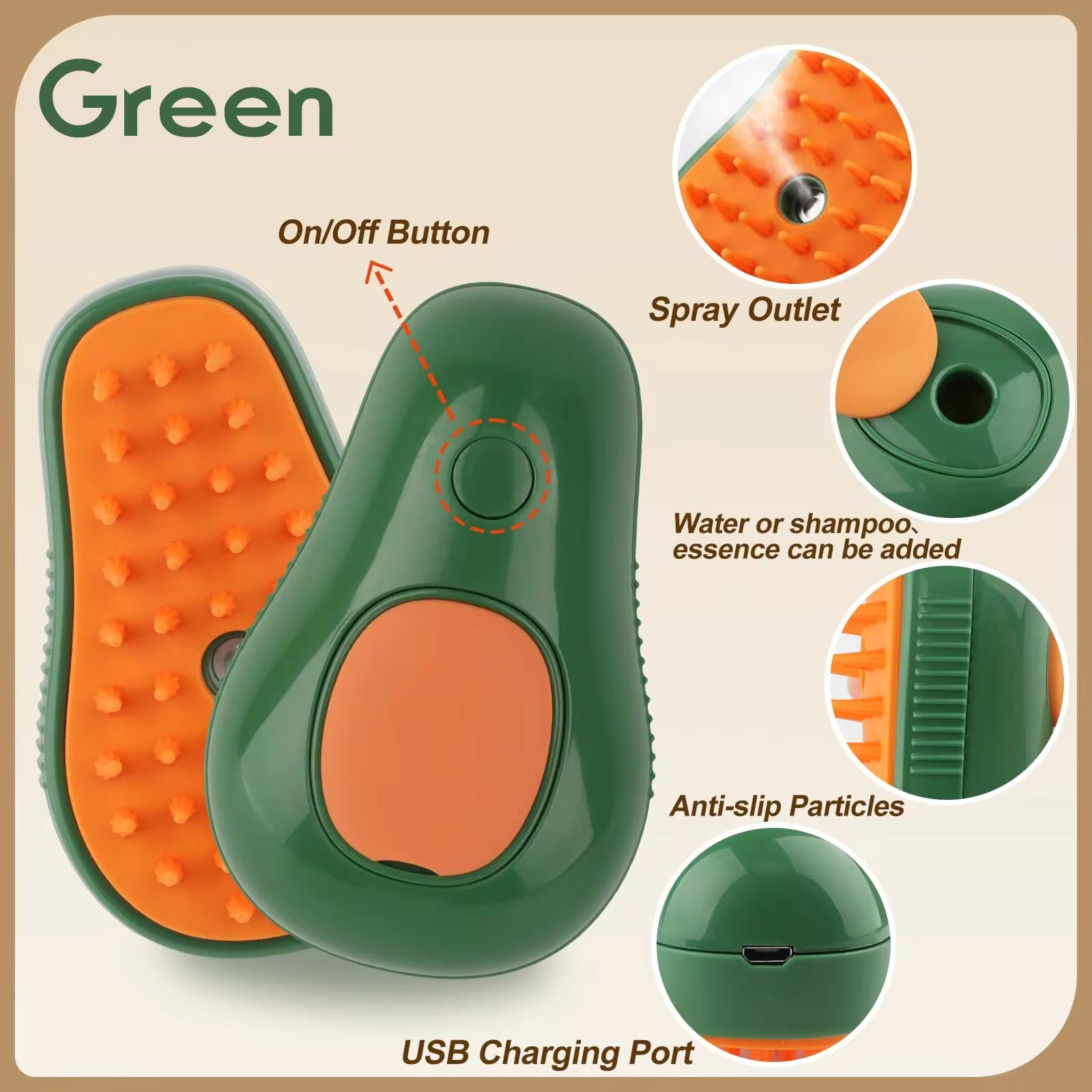 Pet Steam Brush – 3-in-1 Hair Remover & Massager for Cats & Dogs