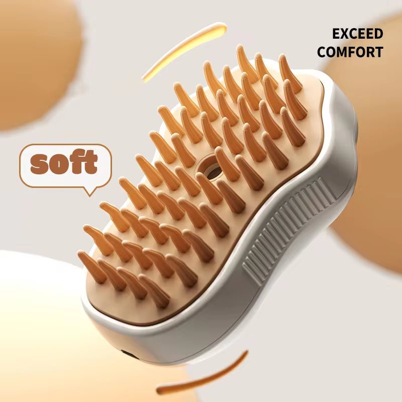 Pet Steam Brush – 3-in-1 Hair Remover & Massager for Cats & Dogs