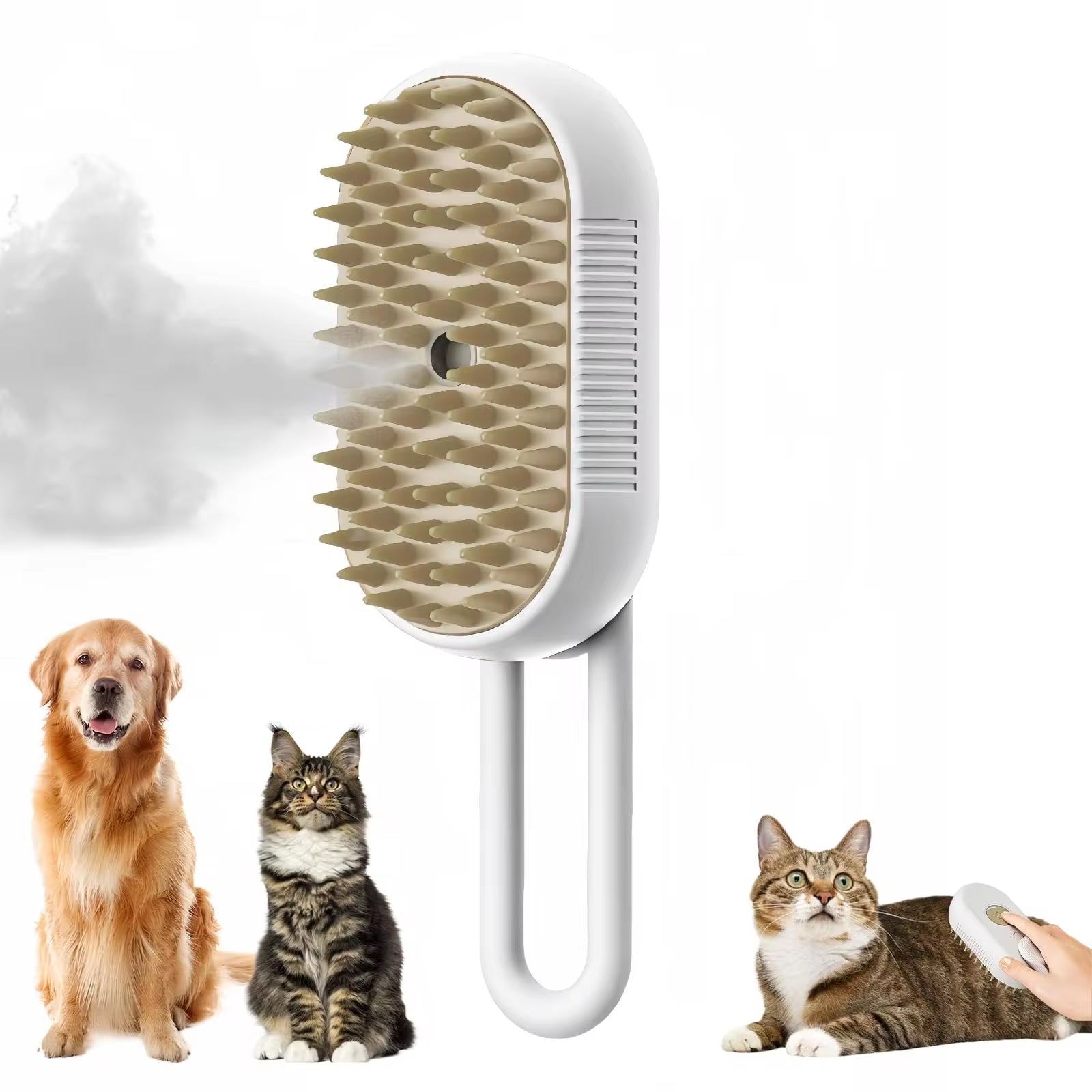 Pet Steam Brush – 3-in-1 Hair Remover & Massager for Cats & Dogs
