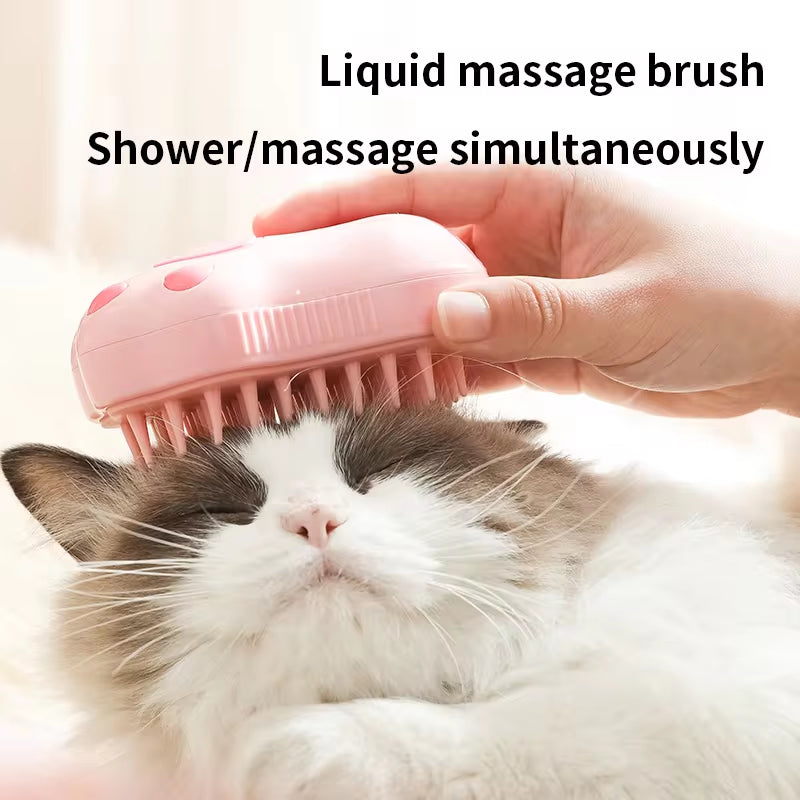 Pet Steam Brush – 3-in-1 Hair Remover & Massager for Cats & Dogs