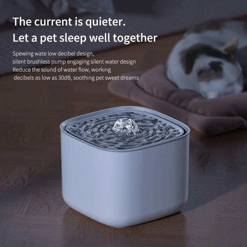 3L Automatic Cat Water Fountain with Filtration System and Quiet Operation - USB Electric Water Dispenser for Cats