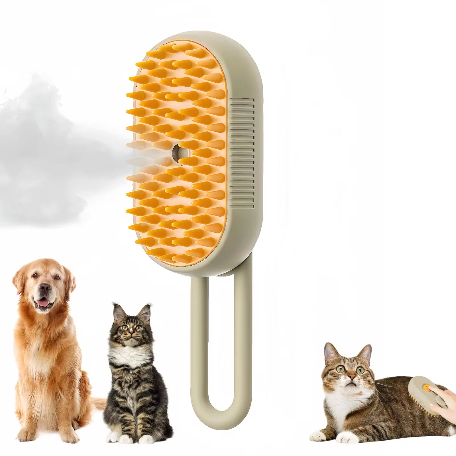 Pet Steam Brush – 3-in-1 Hair Remover & Massager for Cats & Dogs