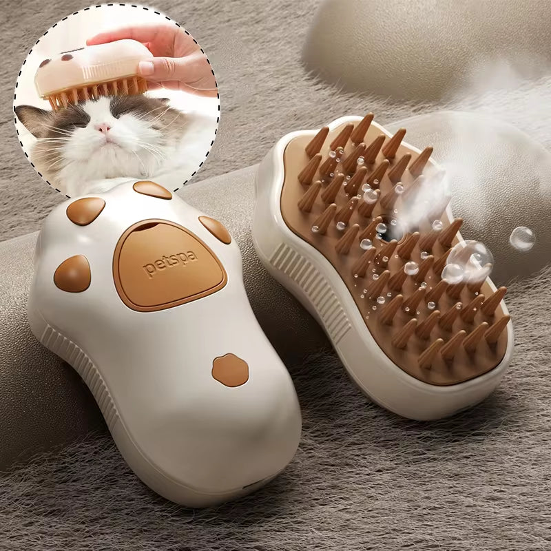 Pet Steam Brush – 3-in-1 Hair Remover & Massager for Cats & Dogs